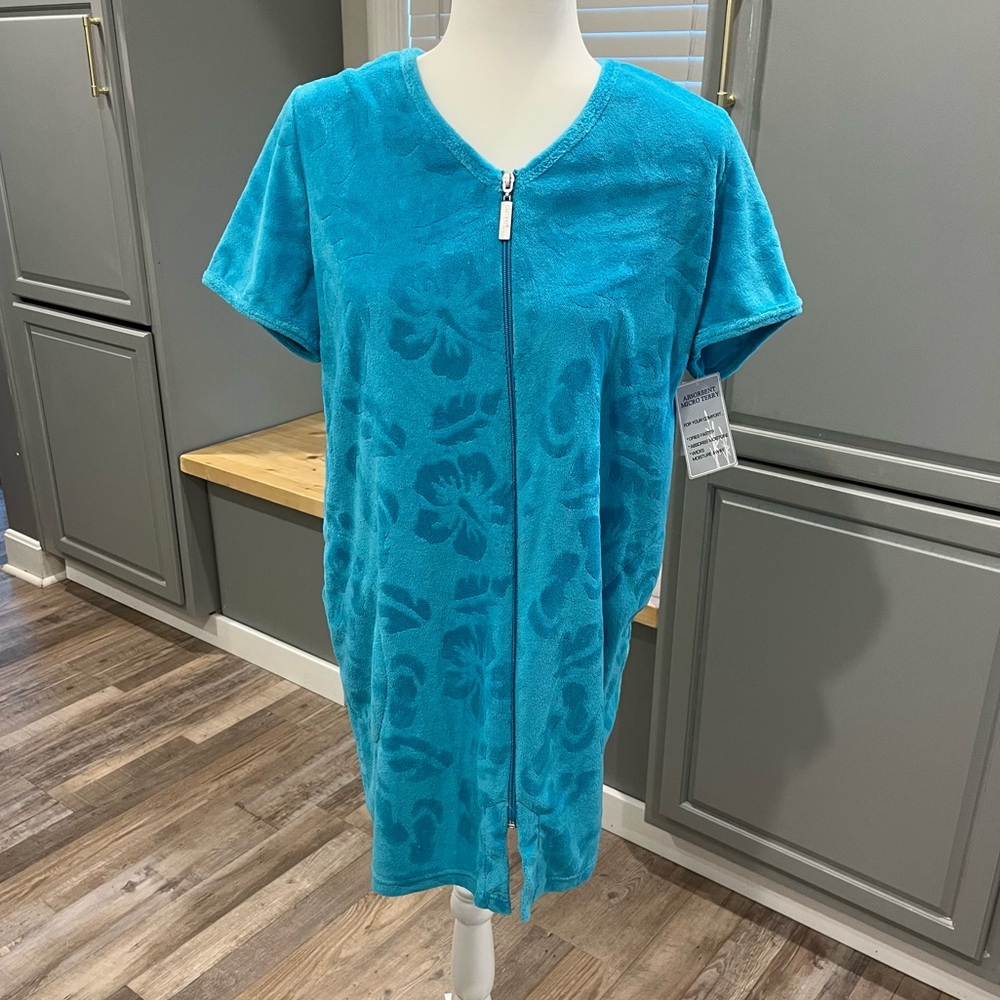 Jasmine Rose absorbent Micro Terry Zipper Front Robe dress